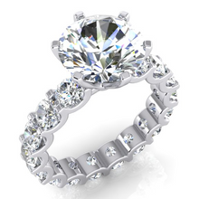 Natural Earth Mined Diamond Ring Eternity Style Shank