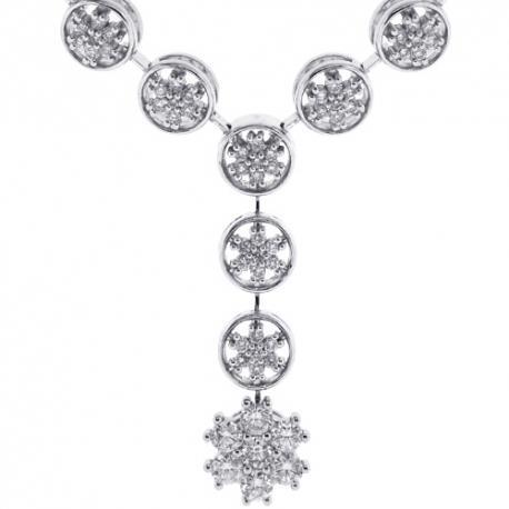 Necklace With Chain F Vvs1 3.00 Ct Round Cut Real Diamonds White Gold