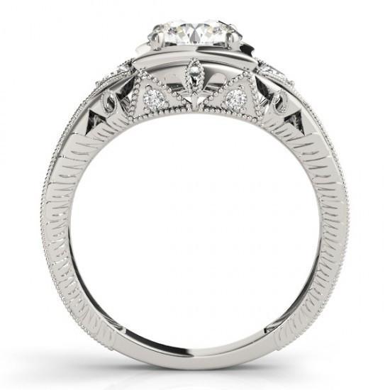 New 1 Carat Genuine Diamond Jewelry Lady Ring Vintage Style