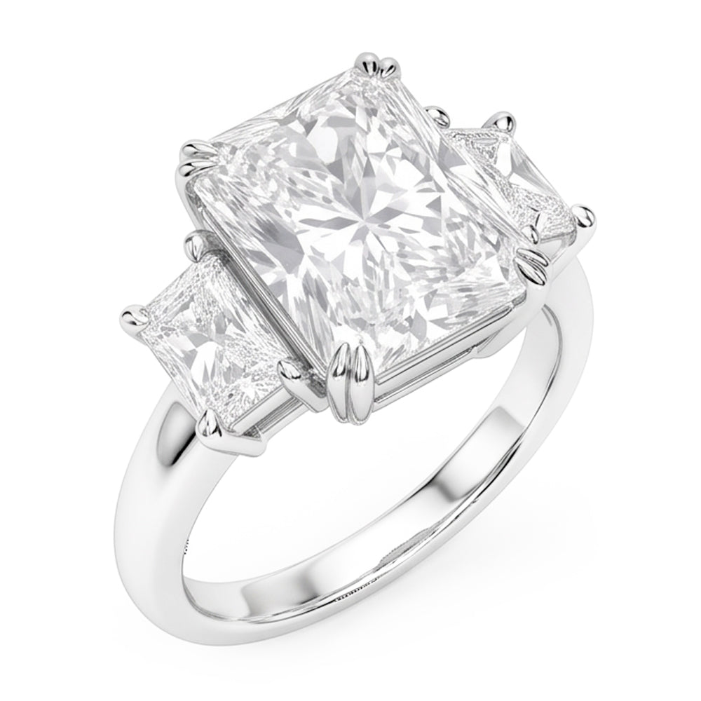 New 10 Carat Radiant Natural Earth Mined Diamond Ring