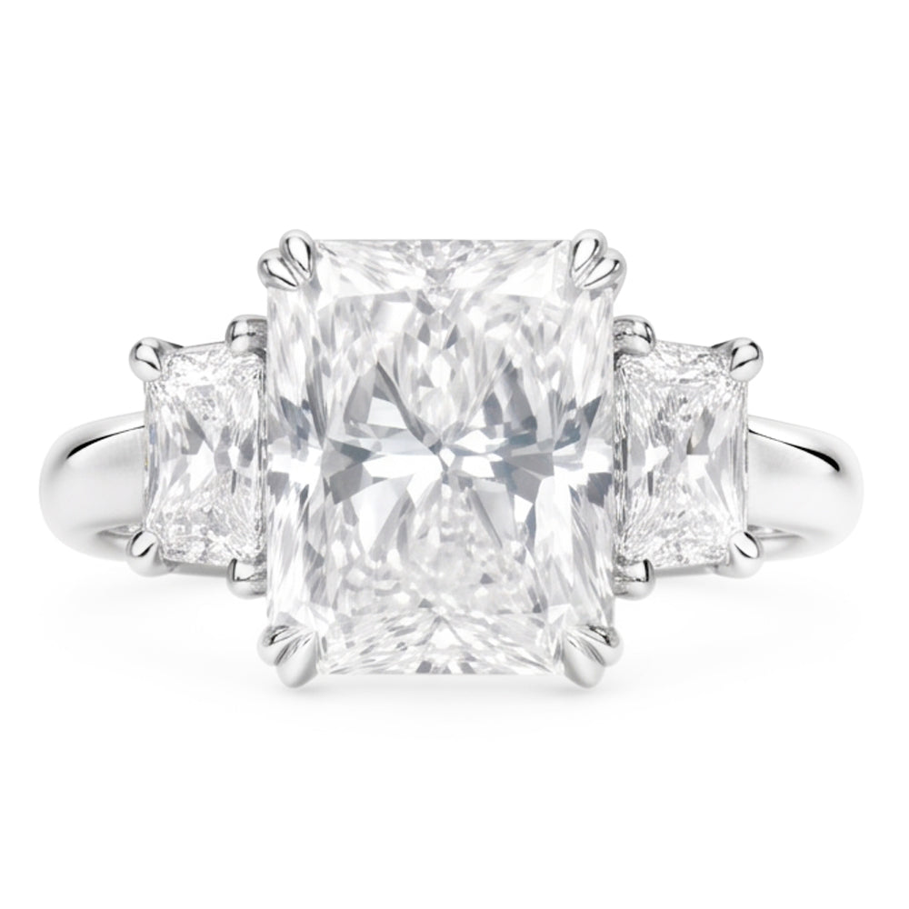 New 10 Carat Radiant Natural Earth Mined Diamond Ring