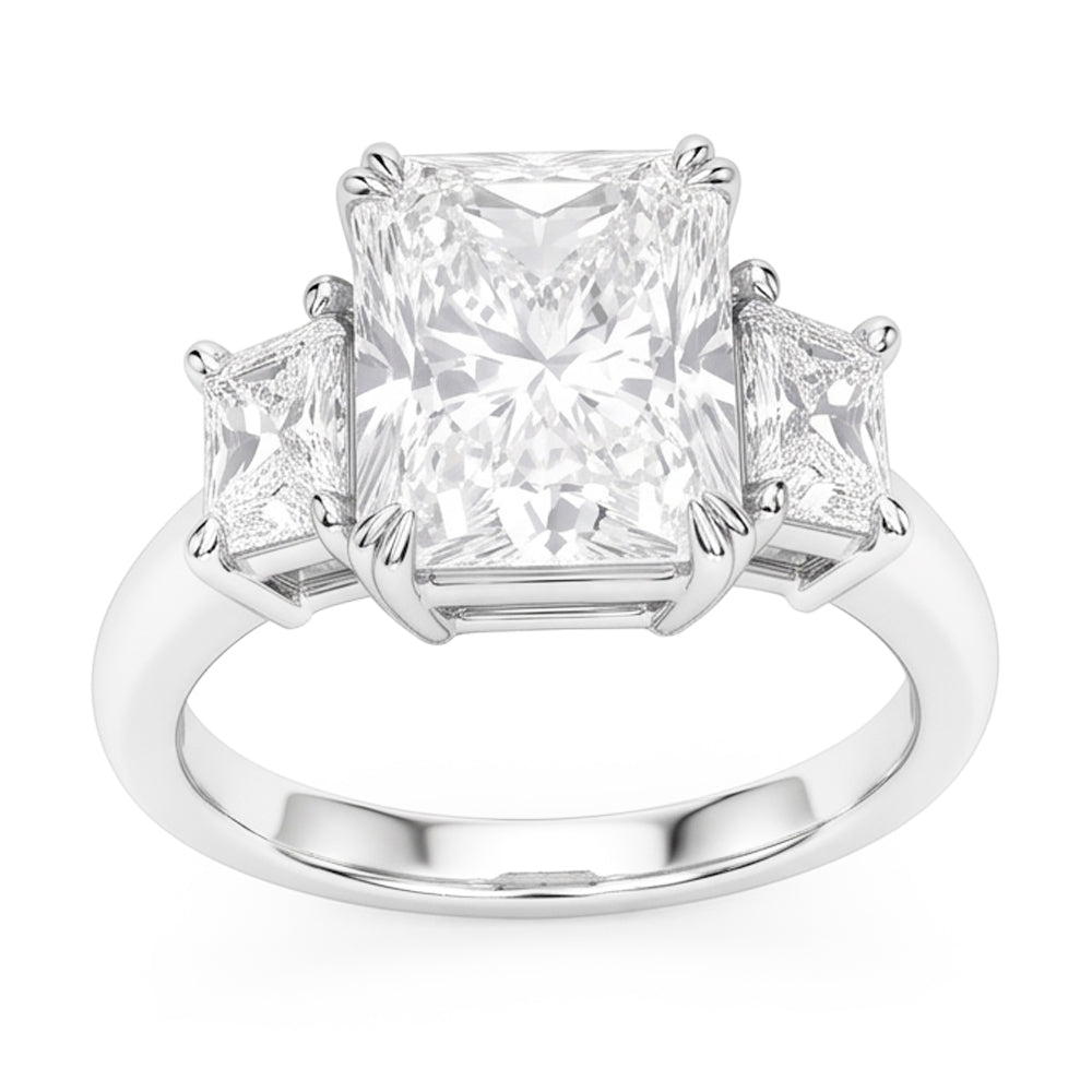 New 10 Carat Radiant Natural Earth Mined Diamond Ring