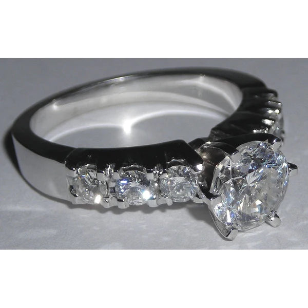 New Engagement Ring 1.61 Ct Real Diamond White Gold 14K