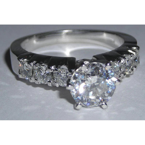 New Engagement Ring 1.61 Ct Real Diamond White Gold 14K