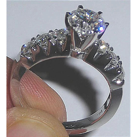 New Engagement Ring 1.61 Ct Real Diamond White Gold 14K