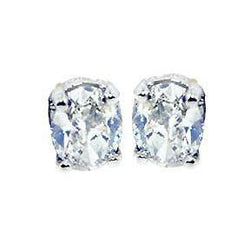 New Oval Cut Natural Diamond Studs Earring 2 Carats White Gold