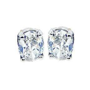 New Oval Cut Natural Diamond Studs Earring 2 Carats White Gold