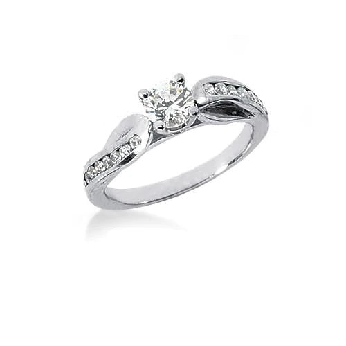 New Real Diamond Engagement Ring Set 1.90 Carats White Gold 14K