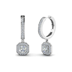 New Real Diamond Women Dangle Earrings Prong Set 3 Carat White Gold 14K