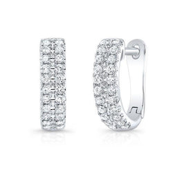 New Round Natural Earth Mined Diamond Hoop Earring Women Jewellery 4.40 Carat White Gold 14K