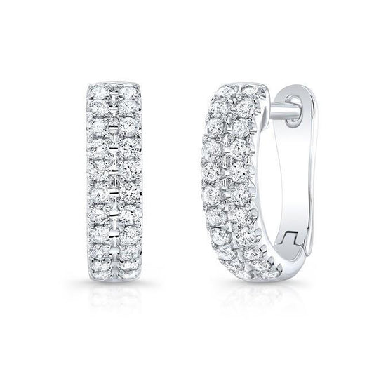 New Round Real Diamond Hoop Earring Women Jewelry 4.40 Carat White Gold 14K