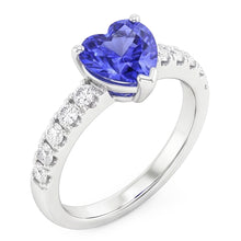 Ocean Blue Heart Sapphire Natural Earth Mined Diamond Ring