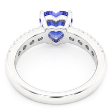 Ocean Blue Heart Sapphire Natural Earth Mined Diamond Ring