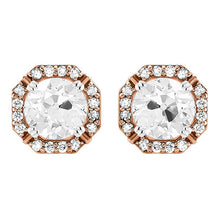 Stud Earrings 14K Two Tone Gold with Diamond – main view