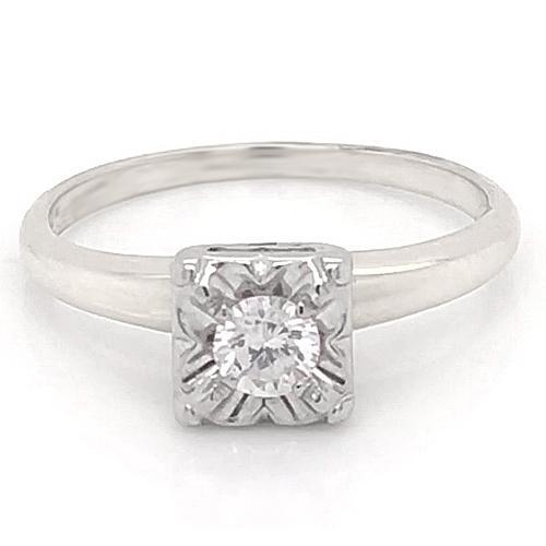 Old European Real Diamond Solitaire Ring 0.75 Carats 4 Prong Set Women Jewelry