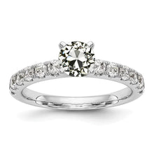 Old European Real Diamond Solitaire Ring With Accents White Gold 3 Carats