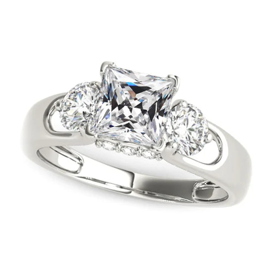 Old European Square Cut Genuine Diamond Wedding Ring 14K Gold 5.50 Carats