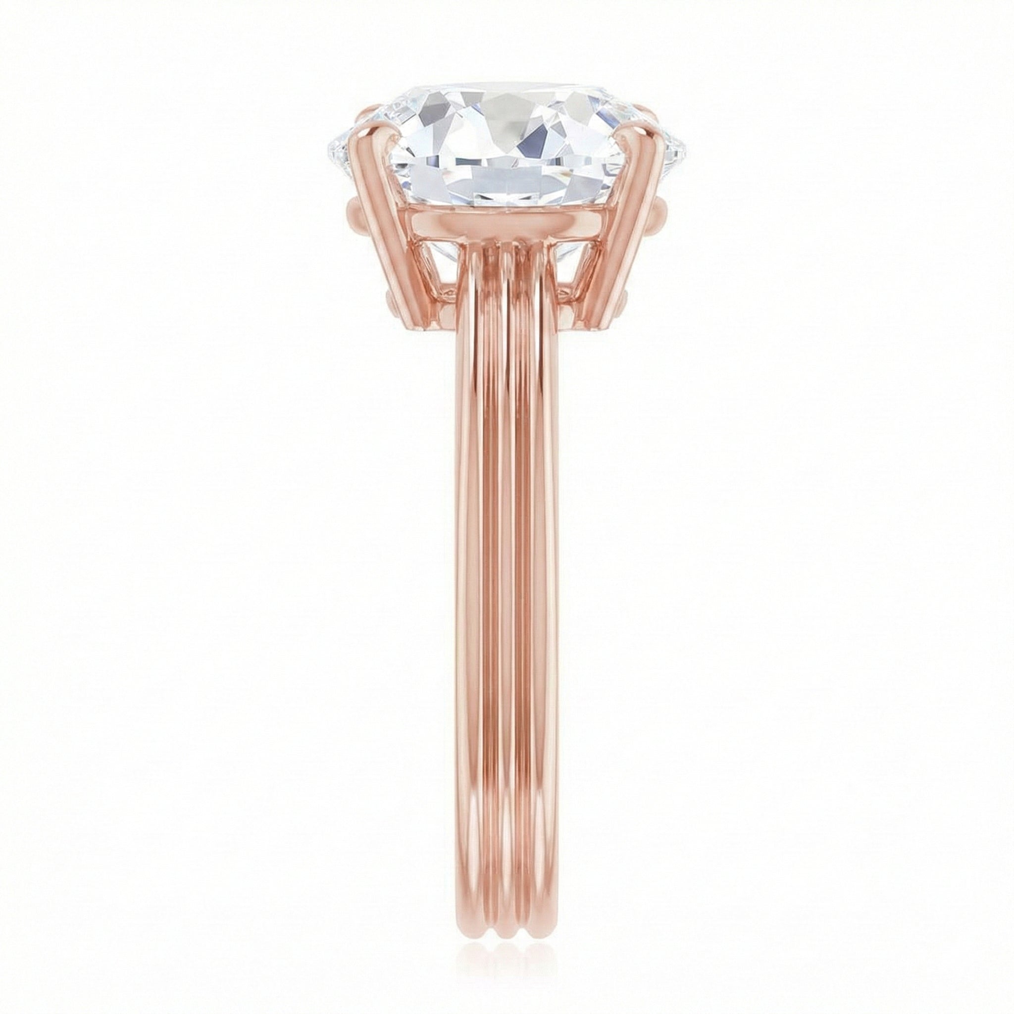 Old Mine Cut Genuine Natural Earth Mined Diamond Solitaire Ring 5 Carats Rose Gold Jewellery