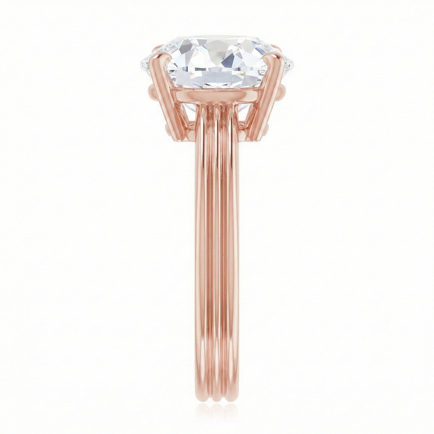 Old Mine Cut Genuine Natural Earth Mined Diamond Solitaire Ring 5 Carats Rose Gold Jewellery