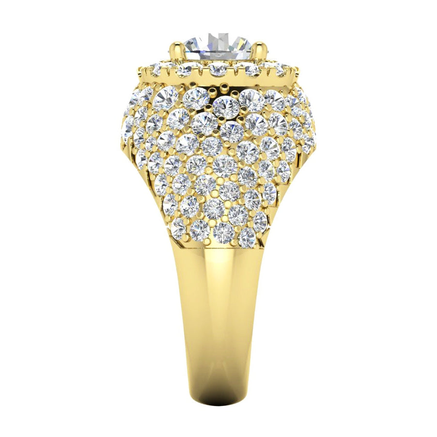 Old Mine Cut Natural Diamond Cluster Ring Gold Women's Jewelry