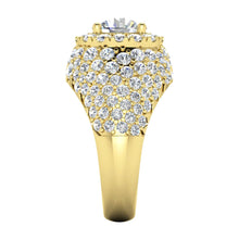 Old Mine Cut Natural Diamond Cluster Ring Gold Women's Jewelry