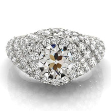 Old Mine Cut Natural Diamond Cluster Ring Gold 6.50 Carats Women's Jewelry