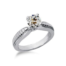 Old Mine Cut Natural Diamond Solitaire Ring Ladies Jewelry 1 Carat