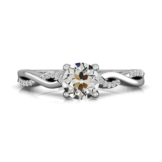 Old Mine Cut Real Diamond Anniversary Ring Prong Infinity Style 2.50 Carats