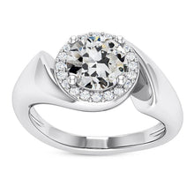 Old Mine Cut Real Natural Earth Mined Diamond Halo Ring Twisted Shank Gold 5.50 Carats