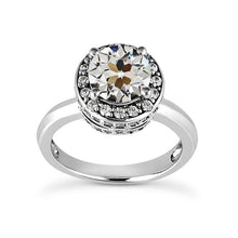 Old Mine Cut Real Natural Earth Mined Diamond Halo Wedding Ring 14K White Gold 4.75 Carats