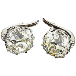 Old Miner Cut 4 Carats H Vs1 Real Diamond Stud Earring White Gold 14K