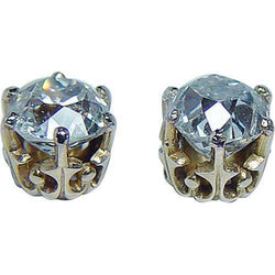 Old Miner Cut Natural Diamond Stud Women Earrings White Gold 14k 2 Carats