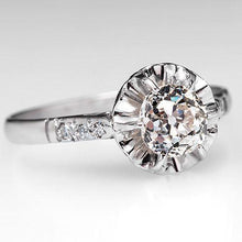 Old Miner Cut Real Diamond Engagement Ring 2.75 Carats White Gold 14K