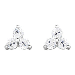 Old Miner Genuine Diamond Stud Earrings 6 Carats Round Cut White Gold 14K