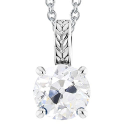 Old Miner Real Natural Earth Mined Diamond Pendant 5 Carats Slide Vintage Style 4 Prong Set