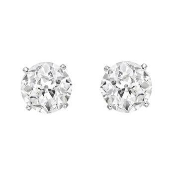 Old Miner Real Diamond Stud Earring 1.60 Ct. White Gold 14K