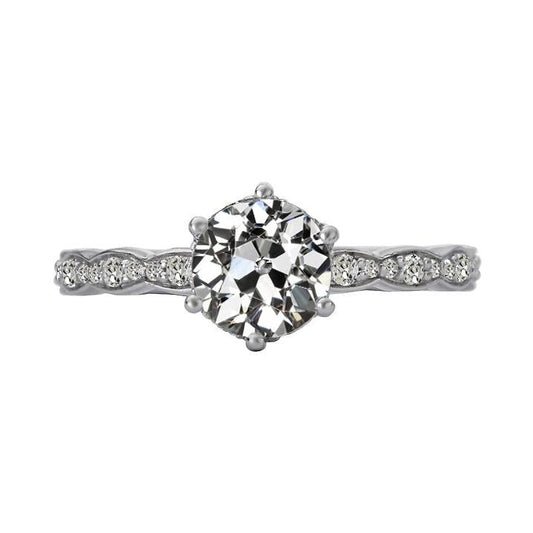Old Miner Real Diamond Wedding Ring 6 Prong Set 4 Carats