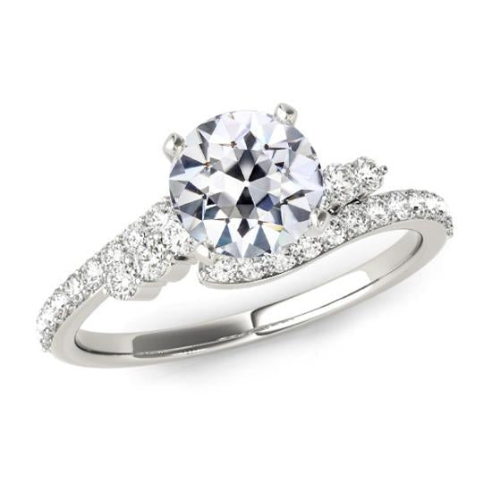 Old Miner Real Natural Earth Mined Diamond Wedding Ring Prong Set Gold Twisted Shank 4 Carats