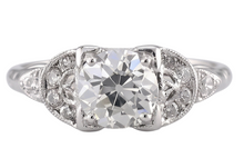 Old Miner Round Natural Earth Mined Diamond Ring 1.50 Carats White Gold 14K