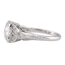 Old Miner Round Natural Earth Mined Diamond Ring 1.50 Carats White Gold 14K