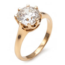 Old Miner Solitaire Genuine Natural Earth Mined Diamond Wedding Ring 3 Carats Yellow Gold 14K