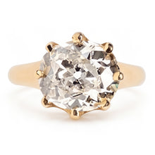 Old Miner Solitaire Genuine Natural Earth Mined Diamond Wedding Ring 3 Carats Yellow Gold 14K