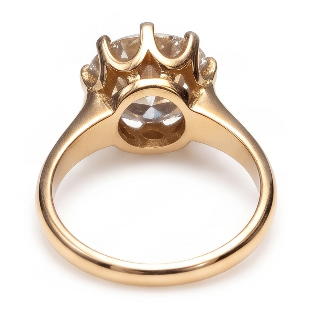 Old Miner Solitaire Genuine Natural Earth Mined Diamond Wedding Ring 3 Carats Yellow Gold 14K
