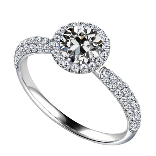 Brilliant Diamond Halo Engagement Ring 2.50-ct 14K White Gold – main view