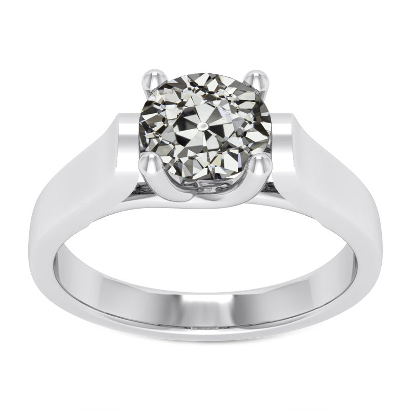Natural Diamond Single Stone Ring 2.50 ct 14K White Gold – main view