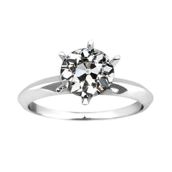 Earth-Mined Old Mine Cut Brilliant Diamond Single Stone Ring – 2