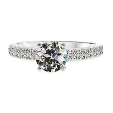 Natural Fine Diamond Solitaire Ring with Accents 2 ct 14 Karat White Gold – main view