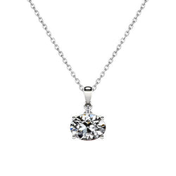 Fine Diamond Old Mine Cut Drop Pendant 1.50 ct – 14K White Gold