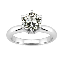 Authentic Diamond Single Stone Ring 2.50 ct 14K White Gold – main view