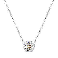 Drop Pendant 14K White Gold – Brilliant Diamond Antique Cushion